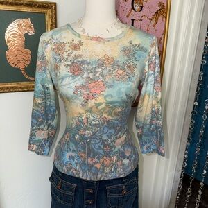 Vintage Y2K Floral Print Women's Top